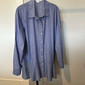 Veronica Beard Gilda asymmetrical striped shirt